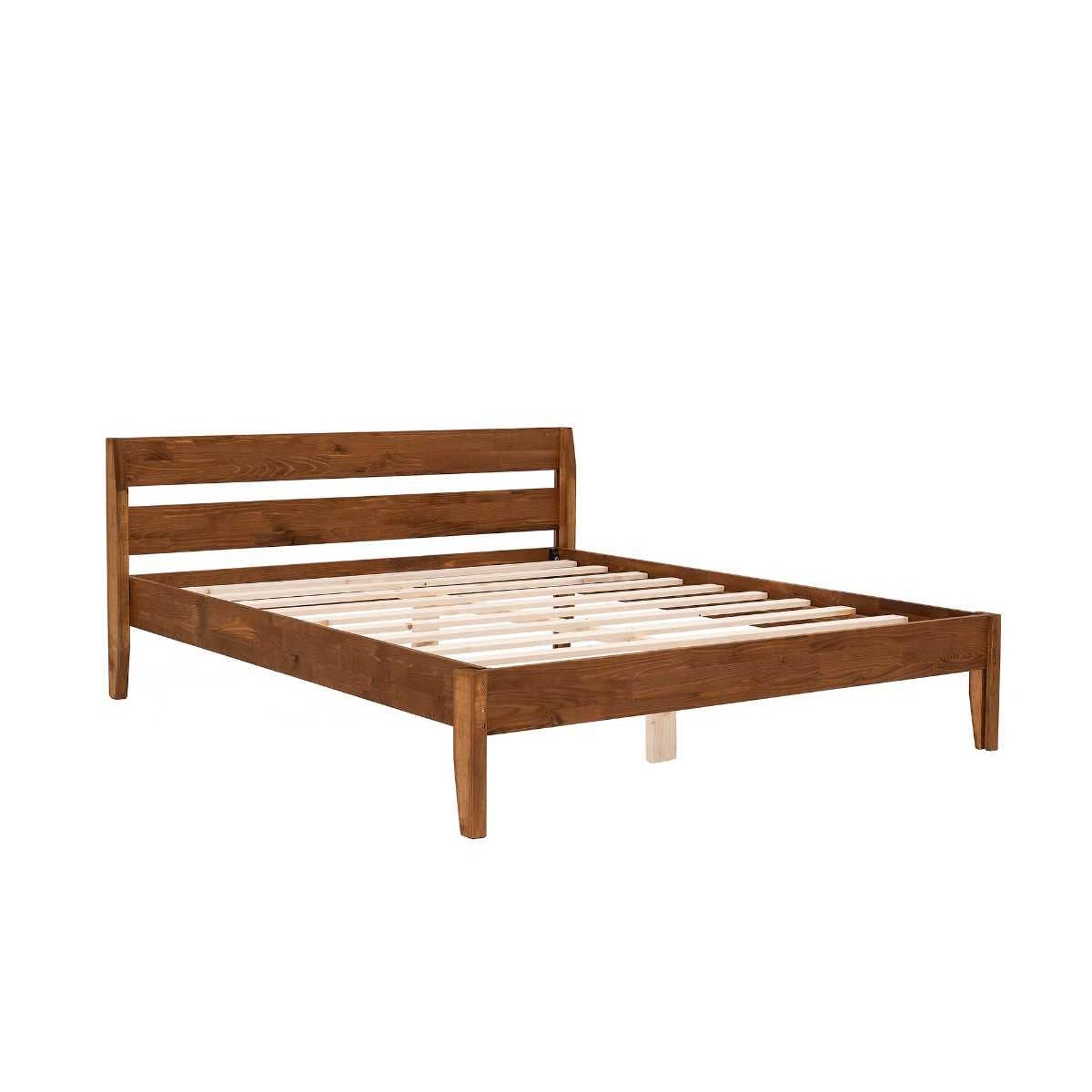 Venus Model Wooden Bed Single Pine Wood - Brown 90 x 200