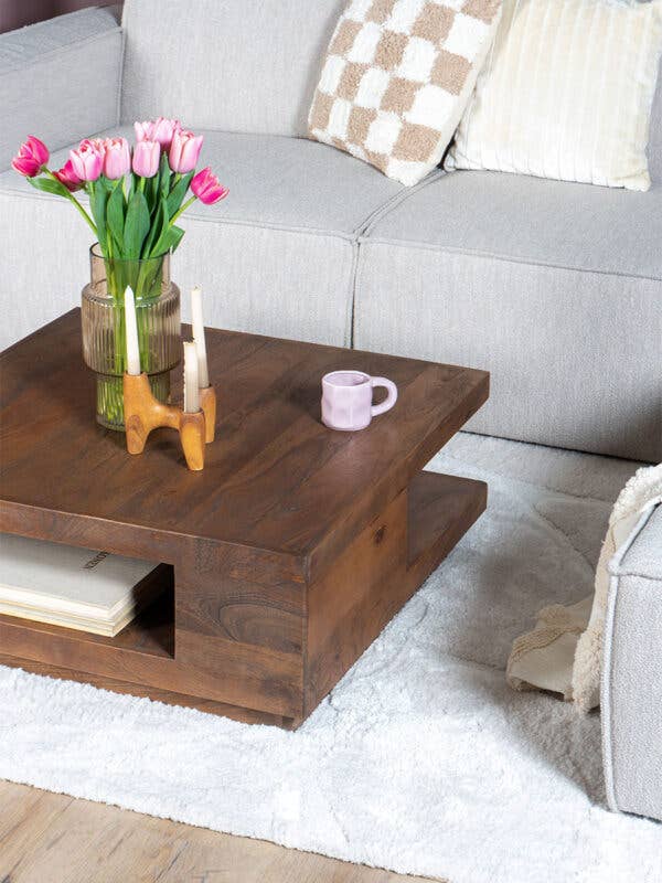 Bram Coffee Table - Espresso Mango Wood - 80 X 80 cm