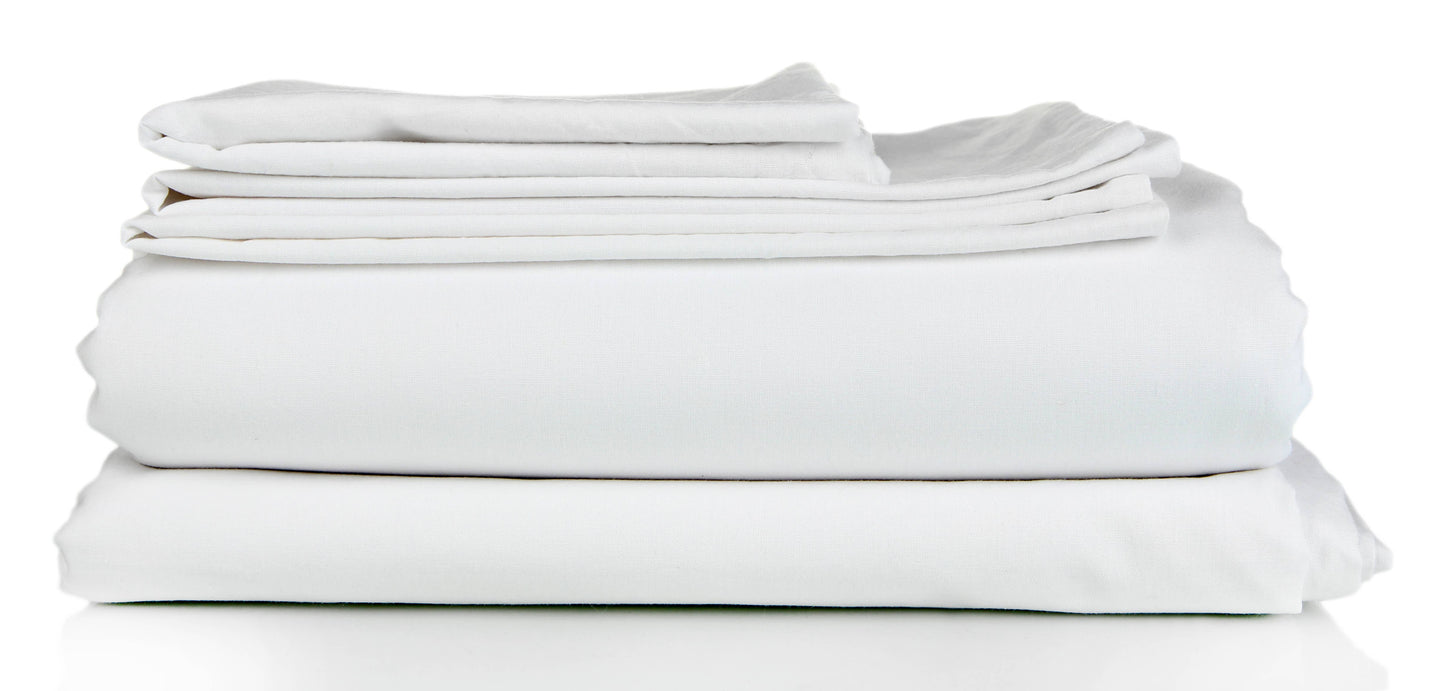 Flat Sheet 100% Cotton, 5 pack,  Color White - 160 x 300 cm