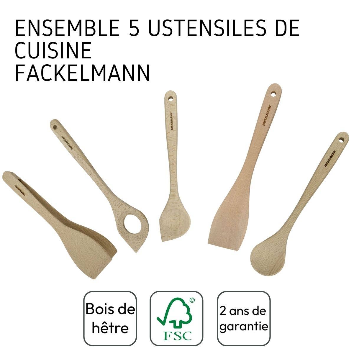 Fsc Wooden Tweezers, Spatula and Spoons Set