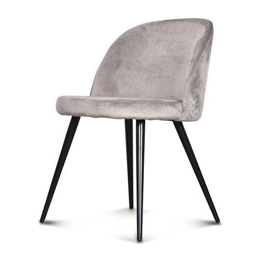 Ingrid Velvet Taupe Chair Wood Feet L50 D56 H77Cm