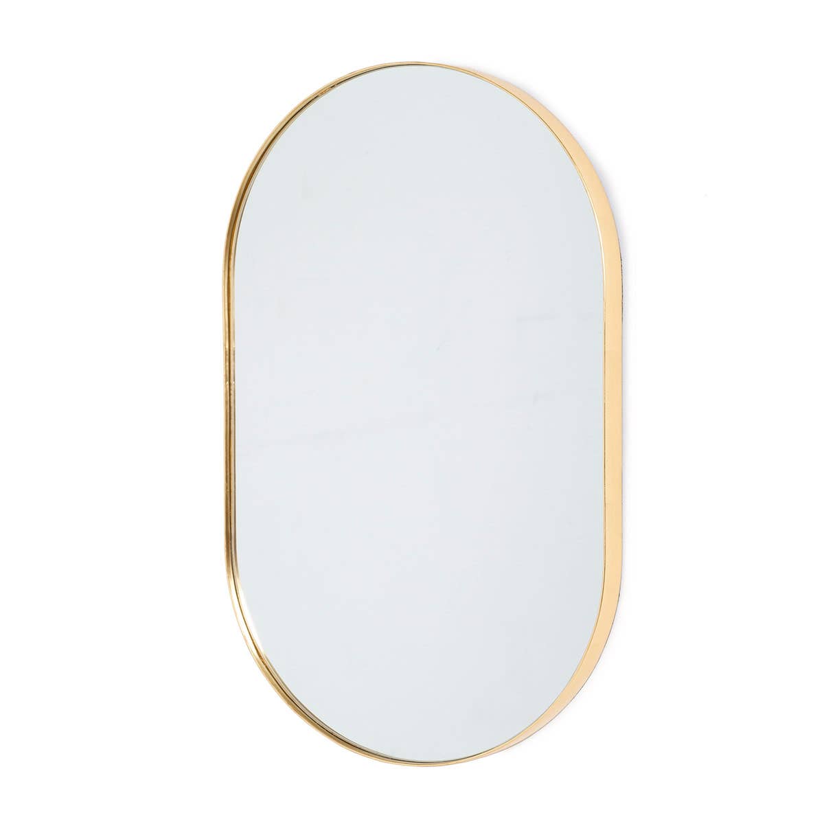 Golden Oval Mirror. 44X72Cm