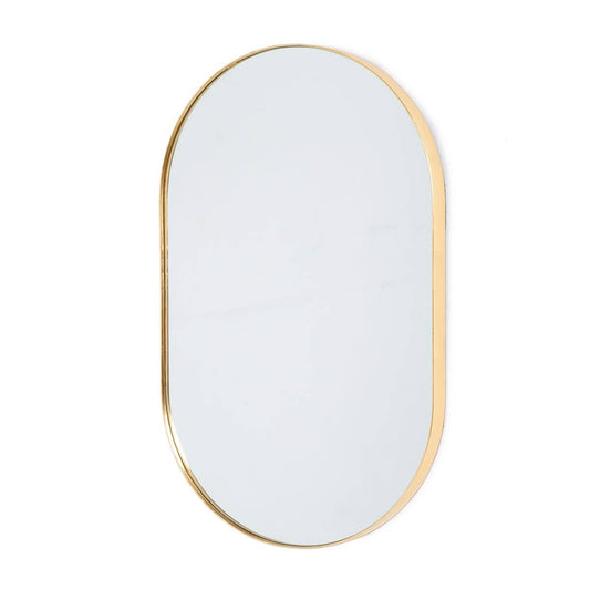 Golden Oval Mirror. 44X72Cm