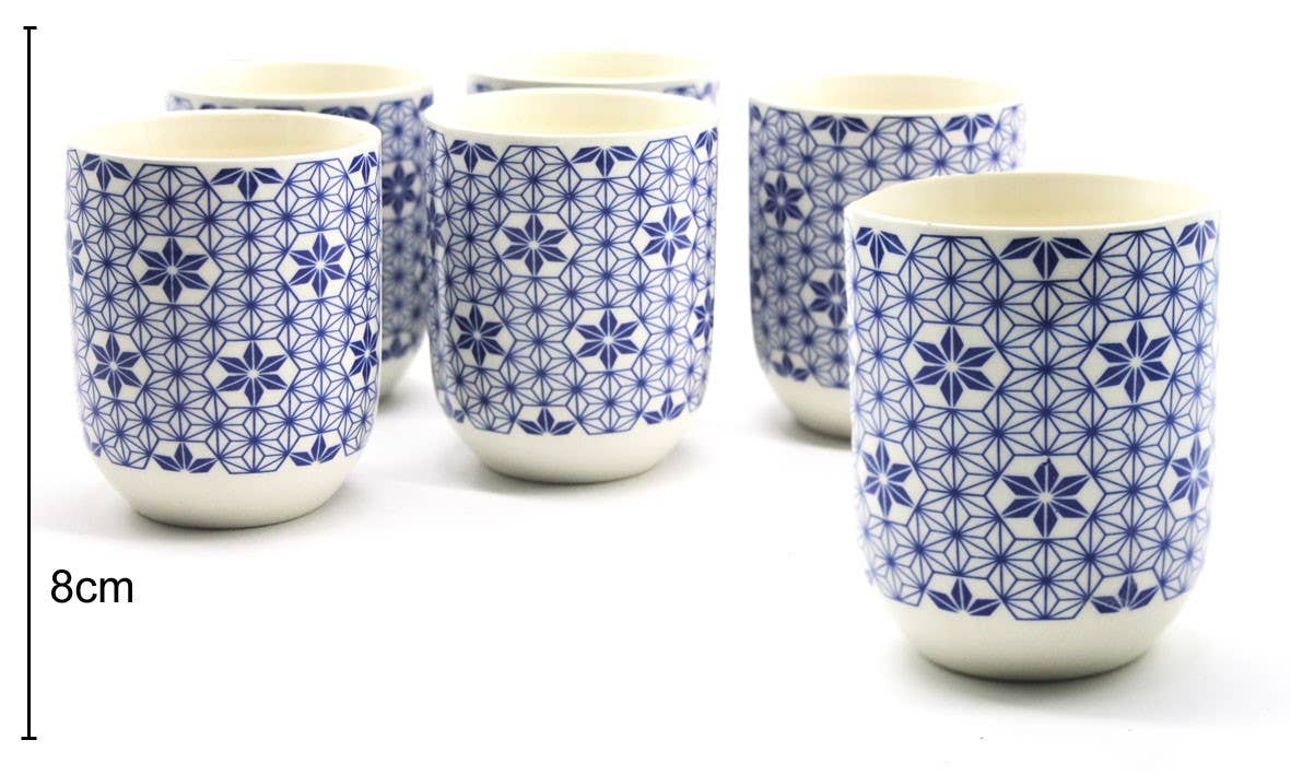 Ceramic Cups 8x6.5cm (6 Pcs) Portuguese