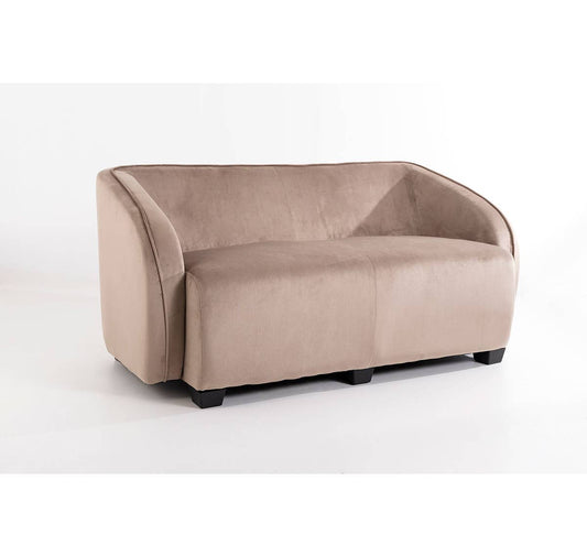 Beige Velvet Sofa with Wooden Legs 165X89X66Cm