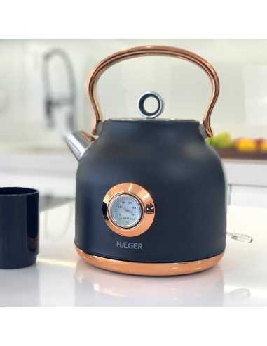 Electric Jug Haeger Art Deco Black - in Stainless Steel 1,7L 2200W