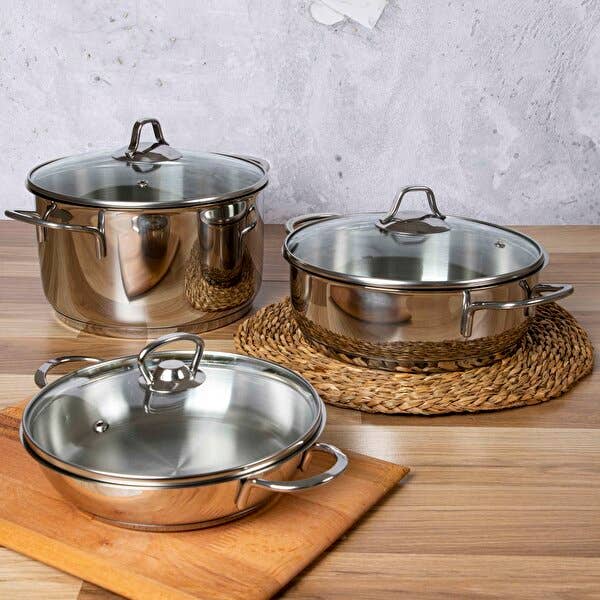 Serenk Modernist 6 Pieces Steel Cookware Set