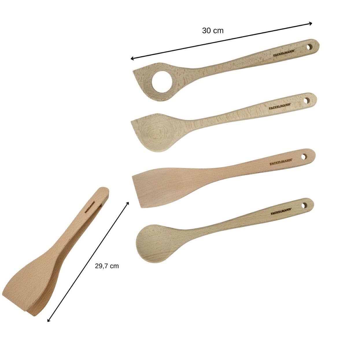 Fsc Wooden Tweezers, Spatula and Spoons Set