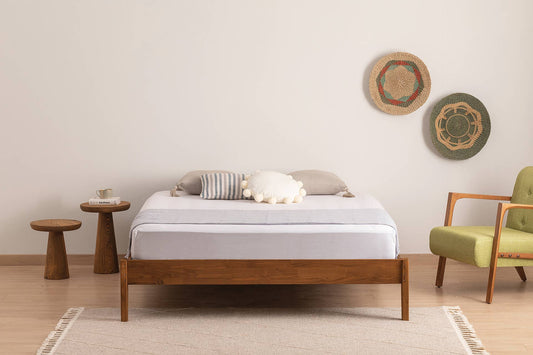 Galaxi Model Wooden Bed Single Pine Wood - Brown 90 x 200