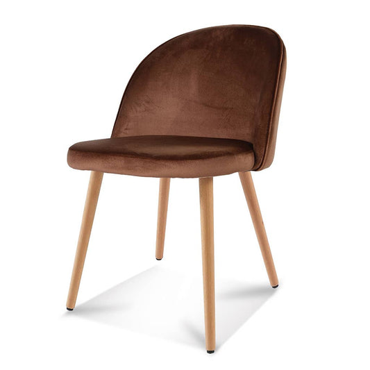 Ingrid Velvet Terracotta Chair Wood Feet L50 P56
