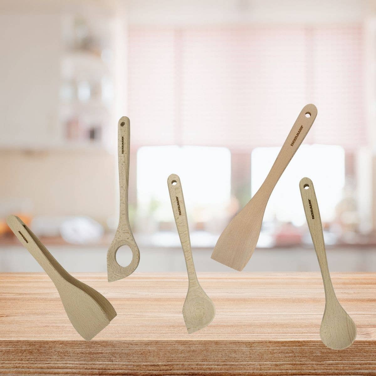Fsc Wooden Tweezers, Spatula and Spoons Set
