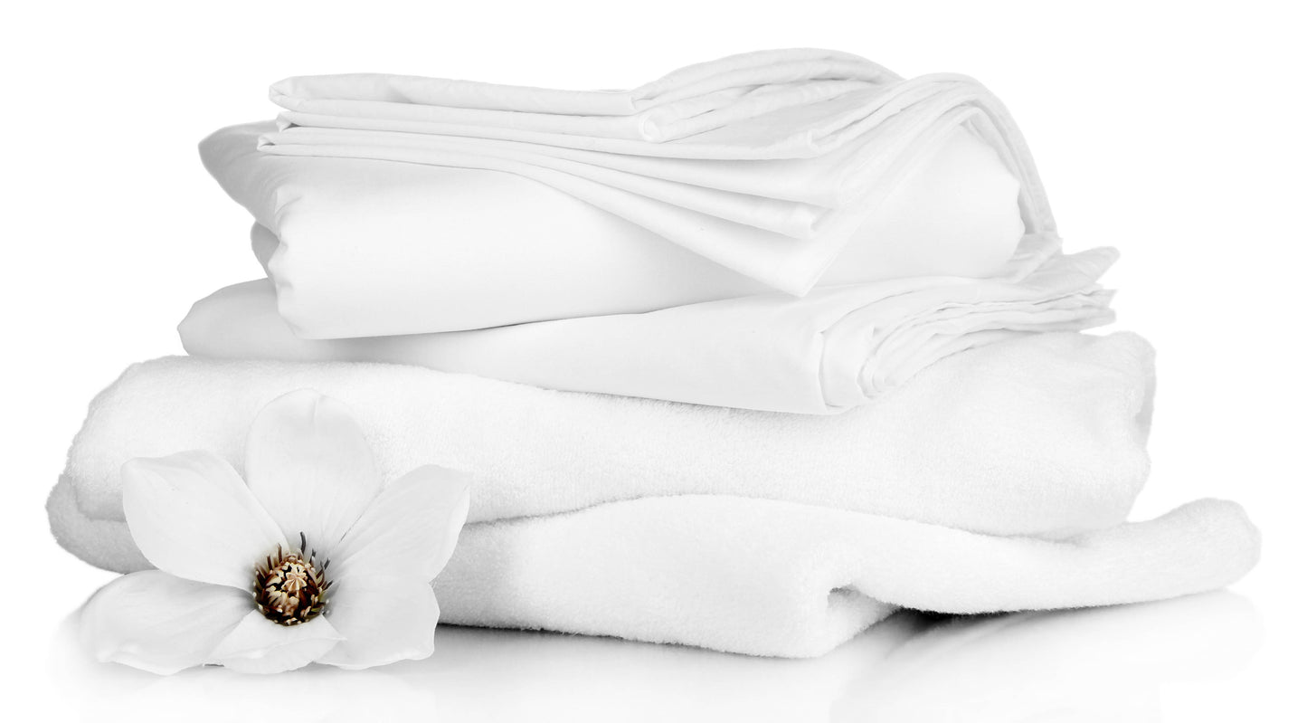Flat Sheet 100% Cotton, 5 pack,  Color White - 160 x 300 cm