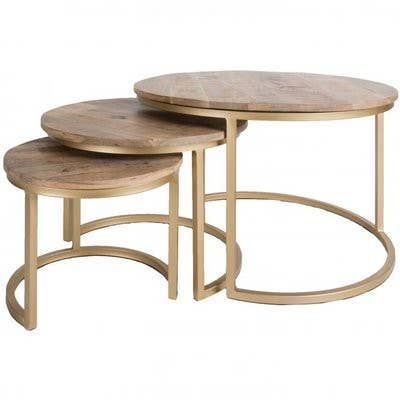 Bart Gold Coffee Table Set of 3 Sku193