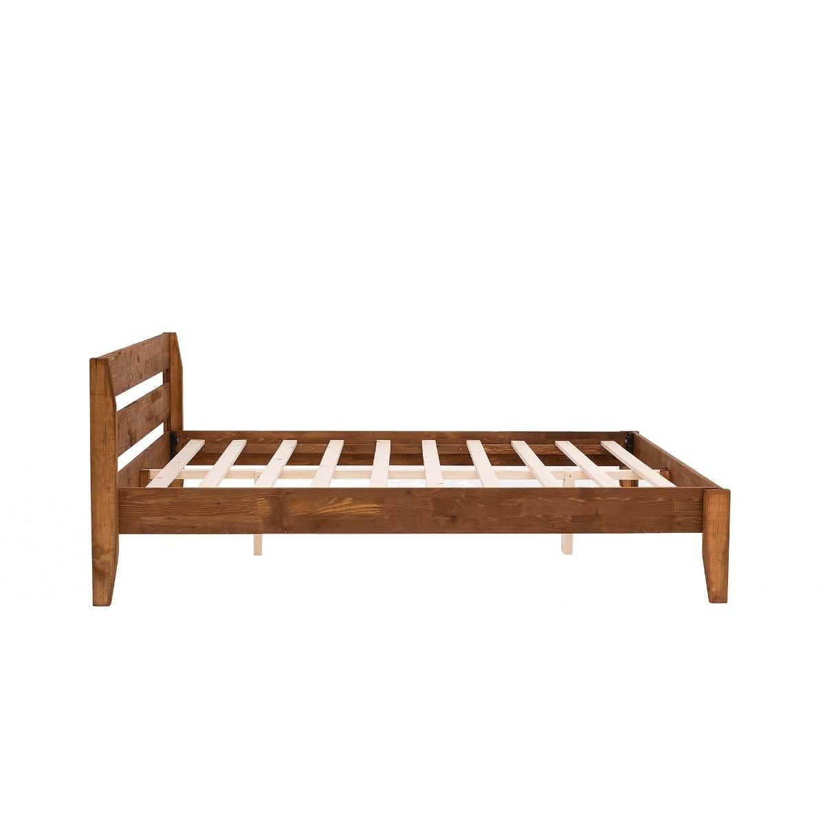 Venus Model Wooden Bed Single Pine Wood - Brown 90 x 200