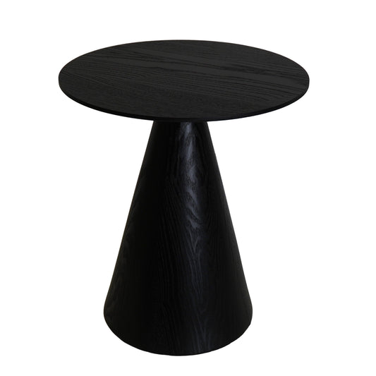 Side Table -Round-  Mdf - Black - 40x40x44cm