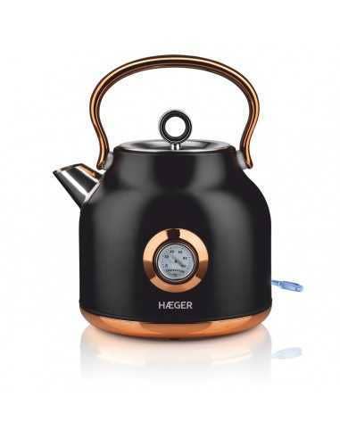 Electric Jug Haeger Art Deco Black - in Stainless Steel 1,7L 2200W