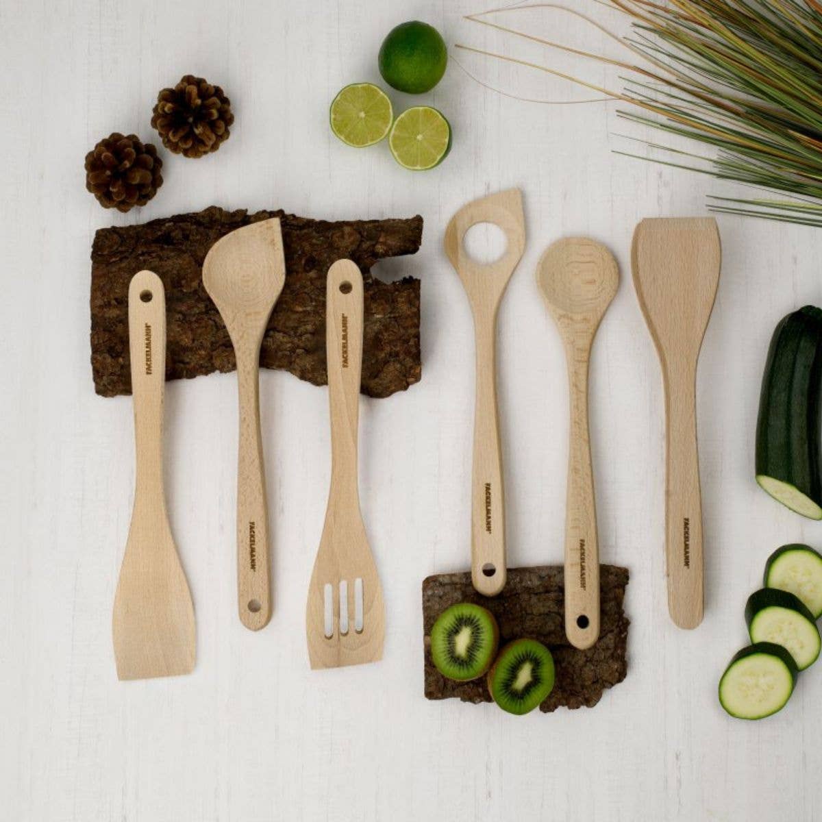 Fsc Wooden Tweezers, Spatula and Spoons Set