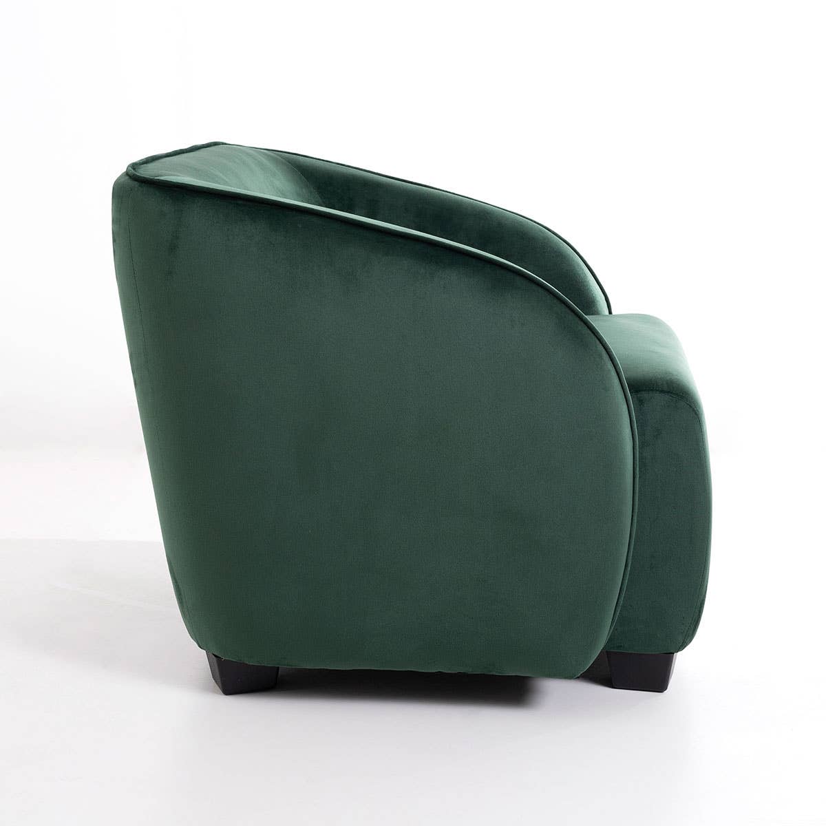 Green Velvet Armchair with Wooden Legs 95X89X66Cm