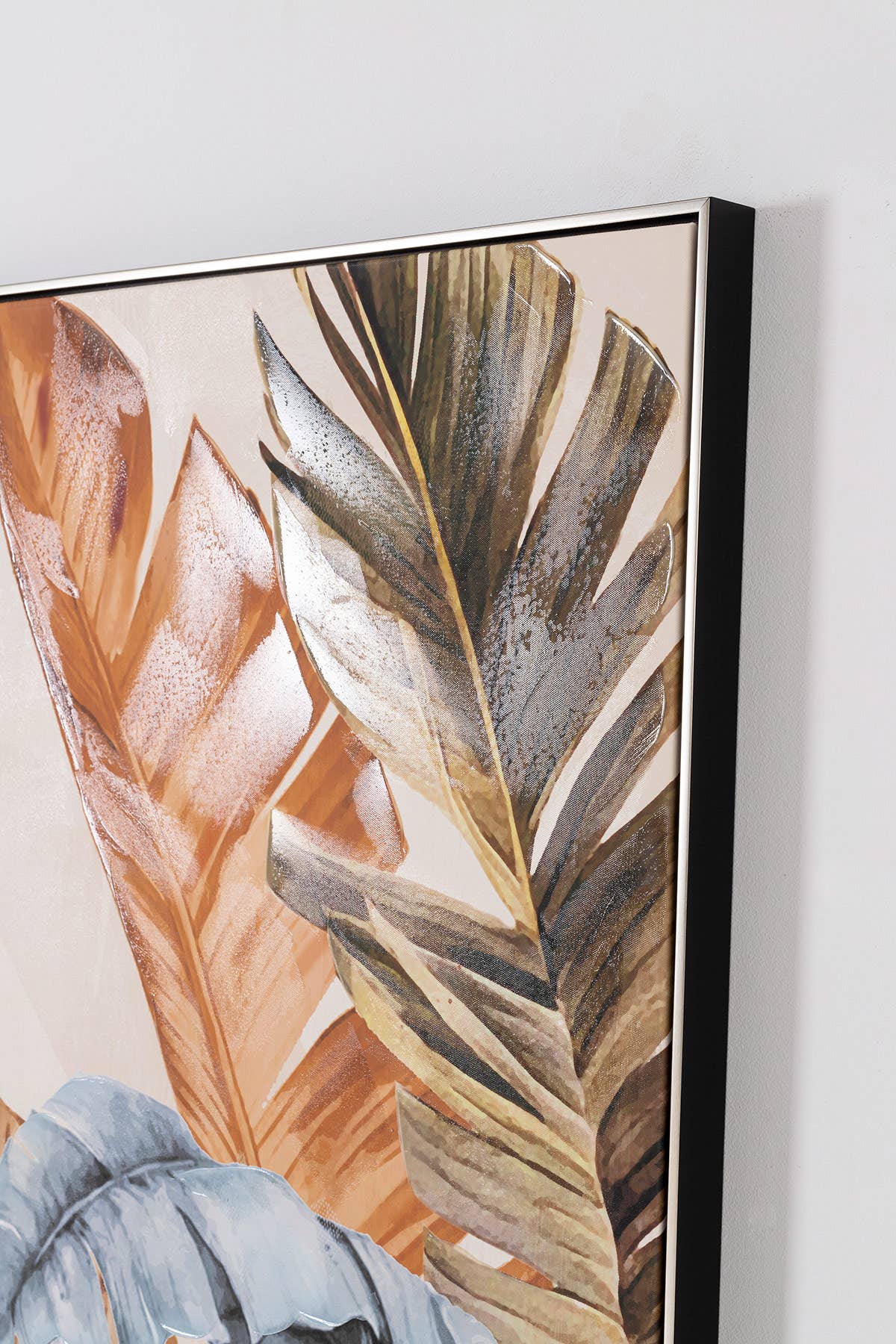 Printed and Oil Painting, Silver Frame 80X120X3.5 cm