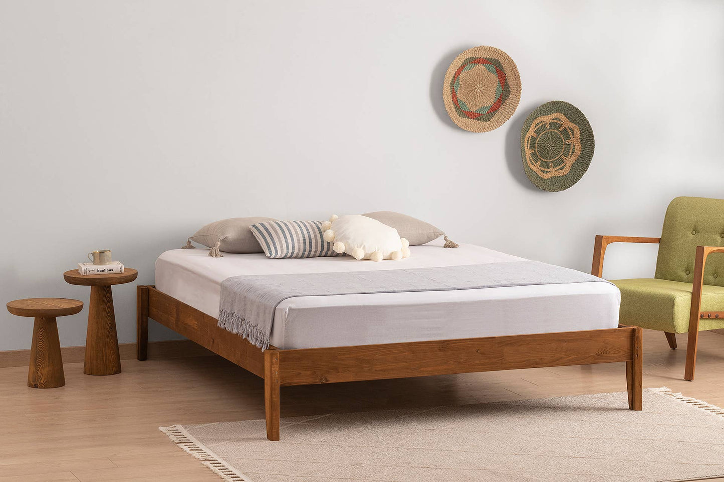 Galaxi Model Wooden Bed Single Pine Wood - Brown 150 x 200