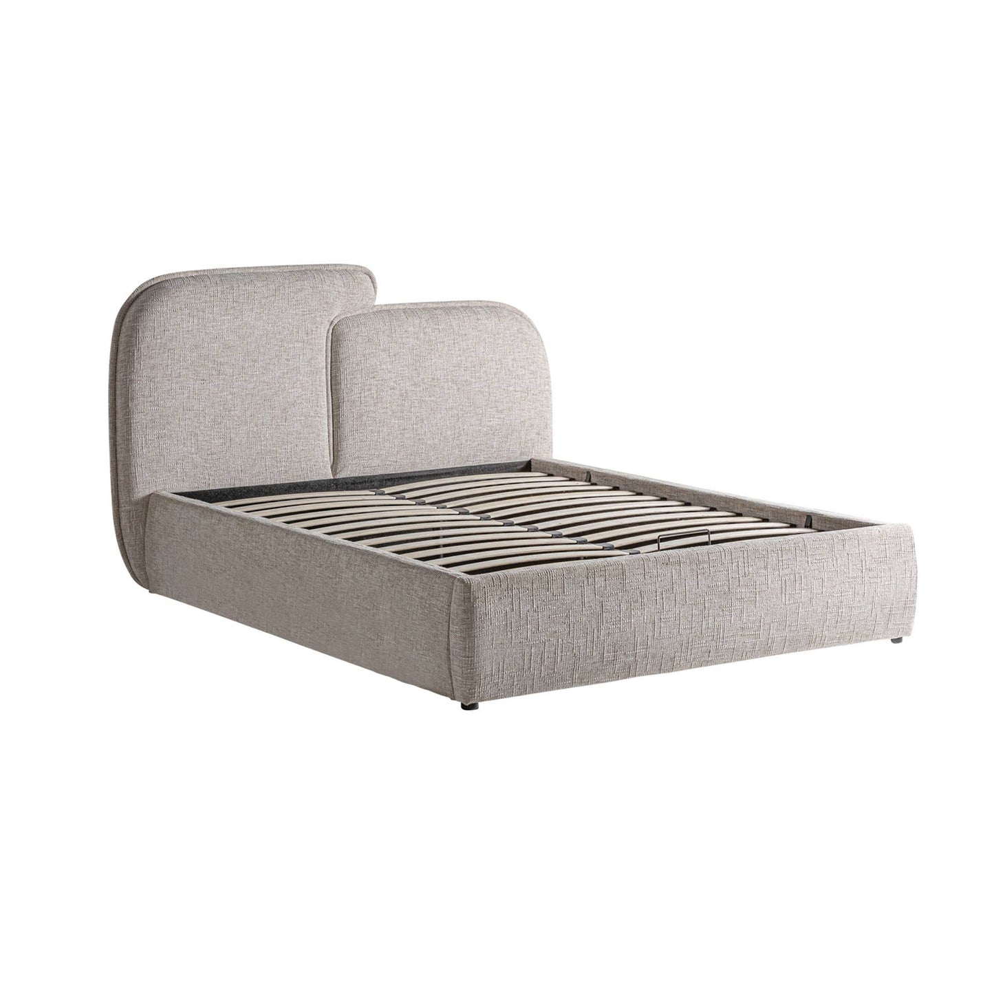 Polyester Bed with Storage in White Color, 185x223x113
