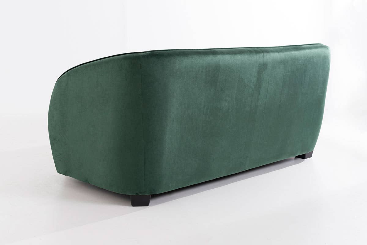 Green Velvet Sofa with Wooden Legs 165X89X66Cm