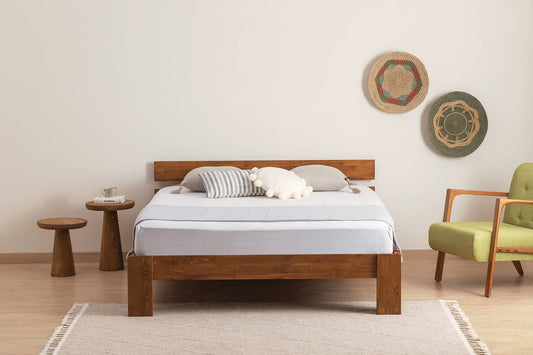 Berlin Model Wooden Bed Single Pine Wood - Brown 160 x 200