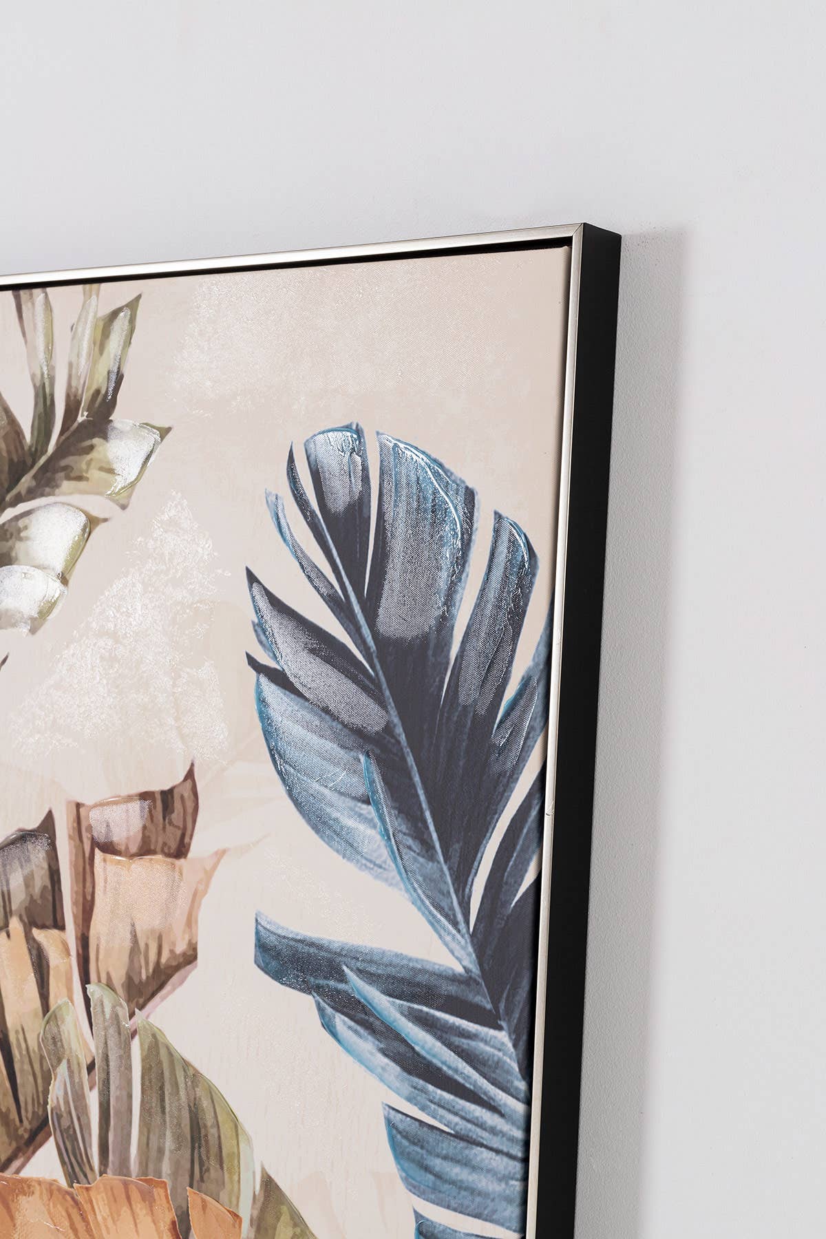 Printed and Oil Painting, Silver Frame 80X120X3.5 cm