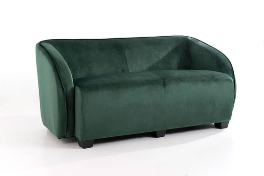 Green Velvet Sofa with Wooden Legs 165X89X66Cm