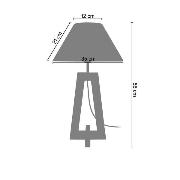 Taupe Wood Column Table Lamp - Set of 2