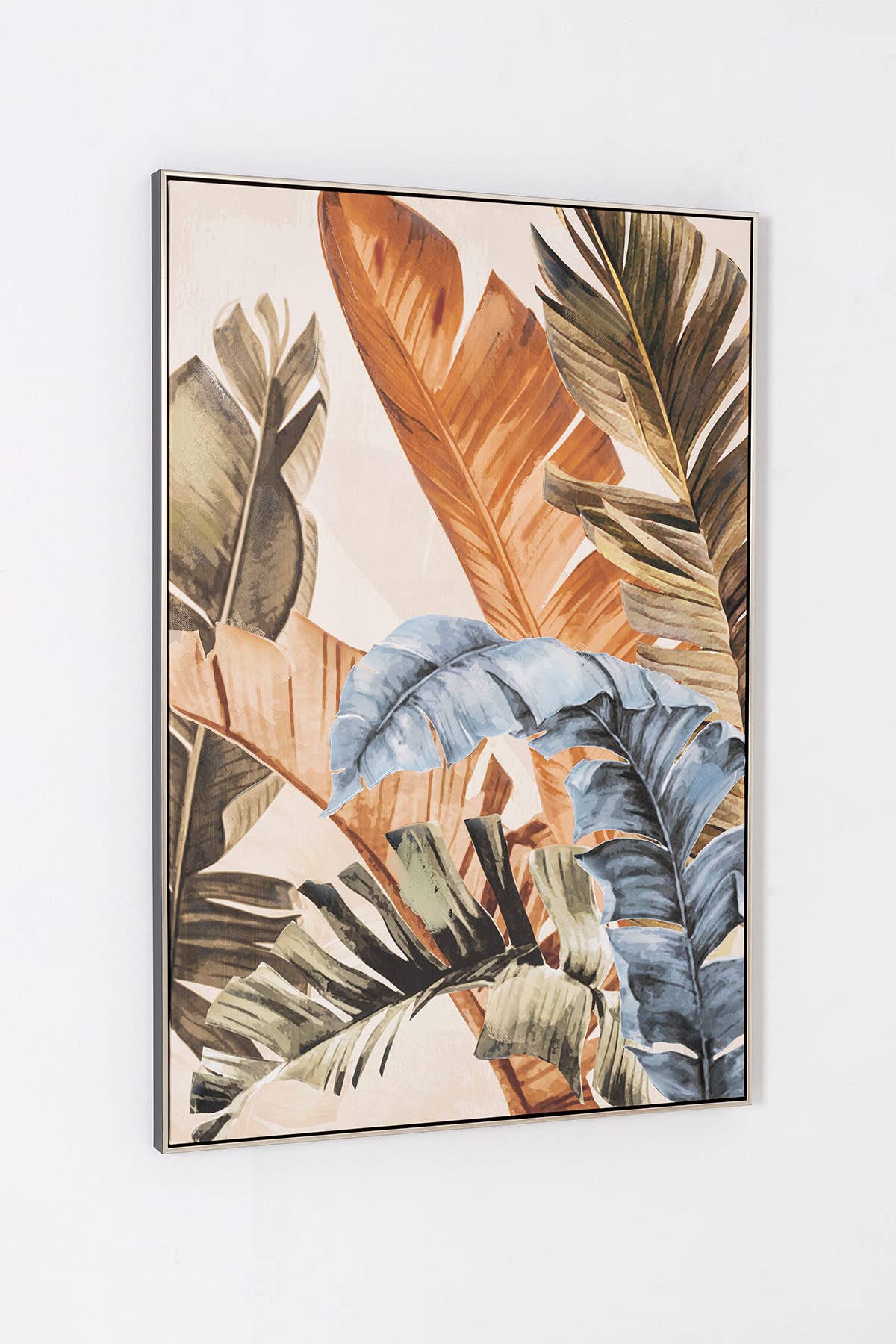 Printed and Oil Painting, Silver Frame 80X120X3.5 cm