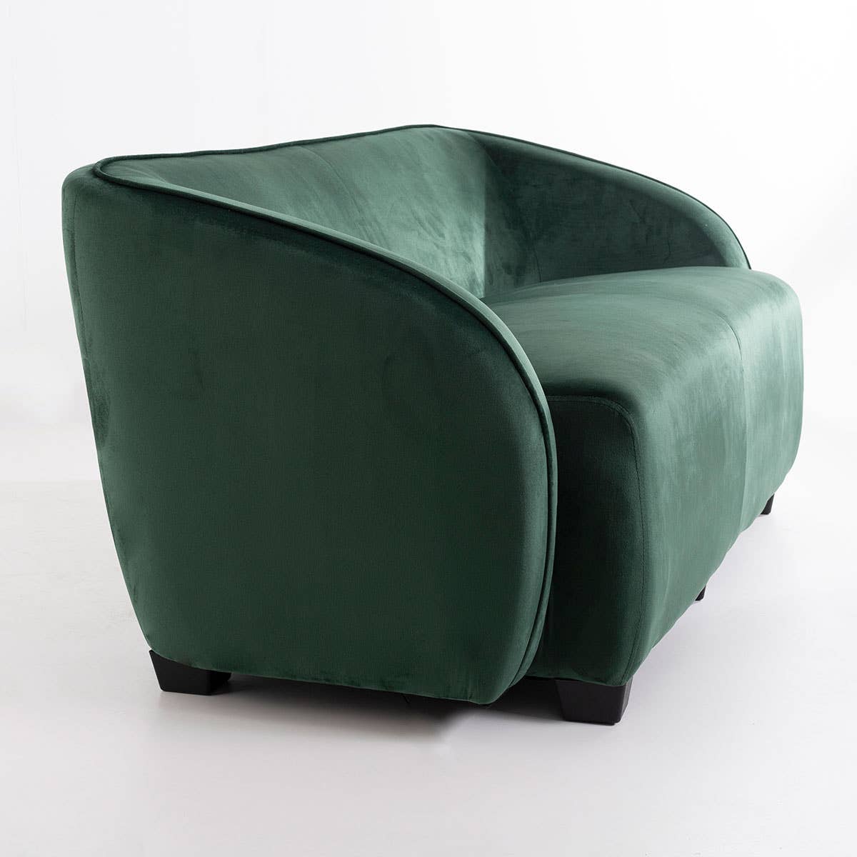 Green Velvet Sofa with Wooden Legs 165X89X66Cm