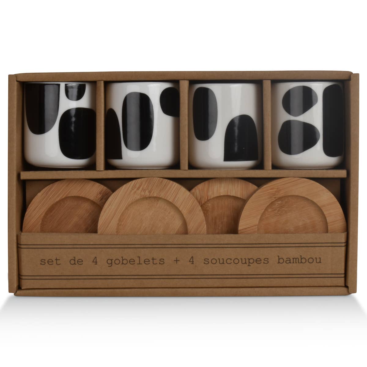 Set of 4 Black Cutting Cups D5.7 H6.5cm