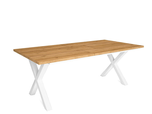 Dining Table | 10 People | 200 | Robust and Stable Thanks To Its Structure and Solid Legs | Ideal For Family Gatherings | Oak | Industrial Style